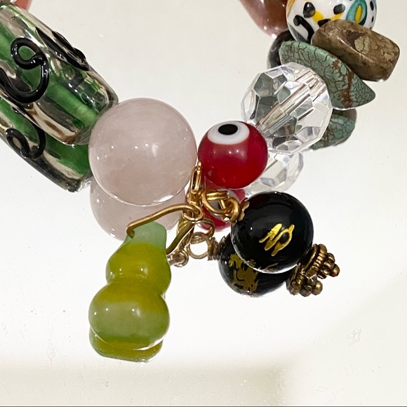 Handmade Pi Xiu Natural Gemstones Mixed Beads Crystal 8-inch Lucky Bracelet - Picture 5 of 16